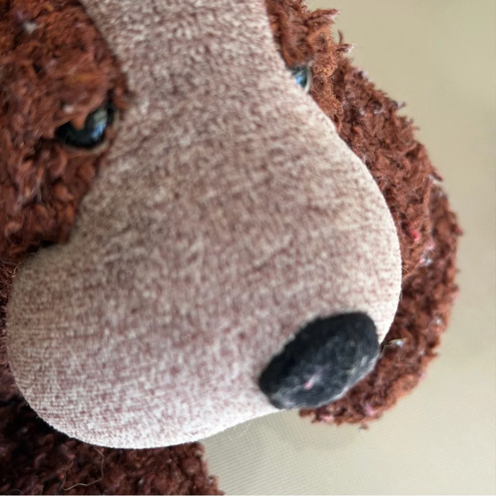 Russ Berrie‎ FLATFOOT Brown Grey Puppy Dog Plush Stuffed Animal 90s Toy